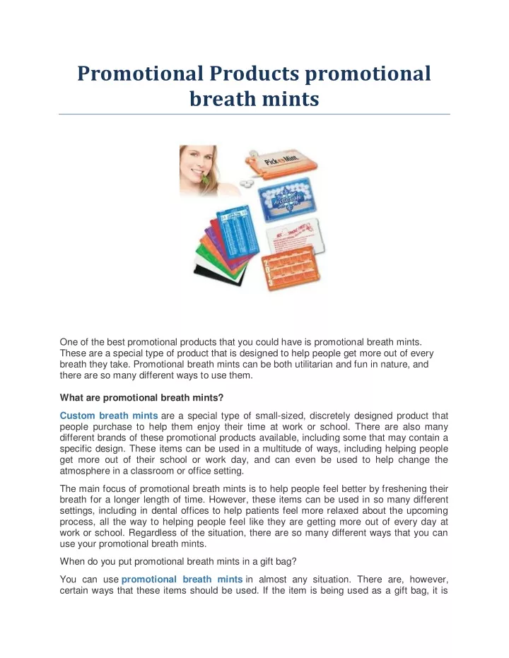 promotional products promotional breath mints
