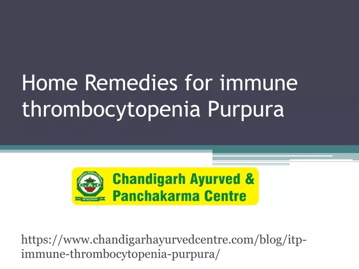home remedies for immune thrombocytopenia purpura