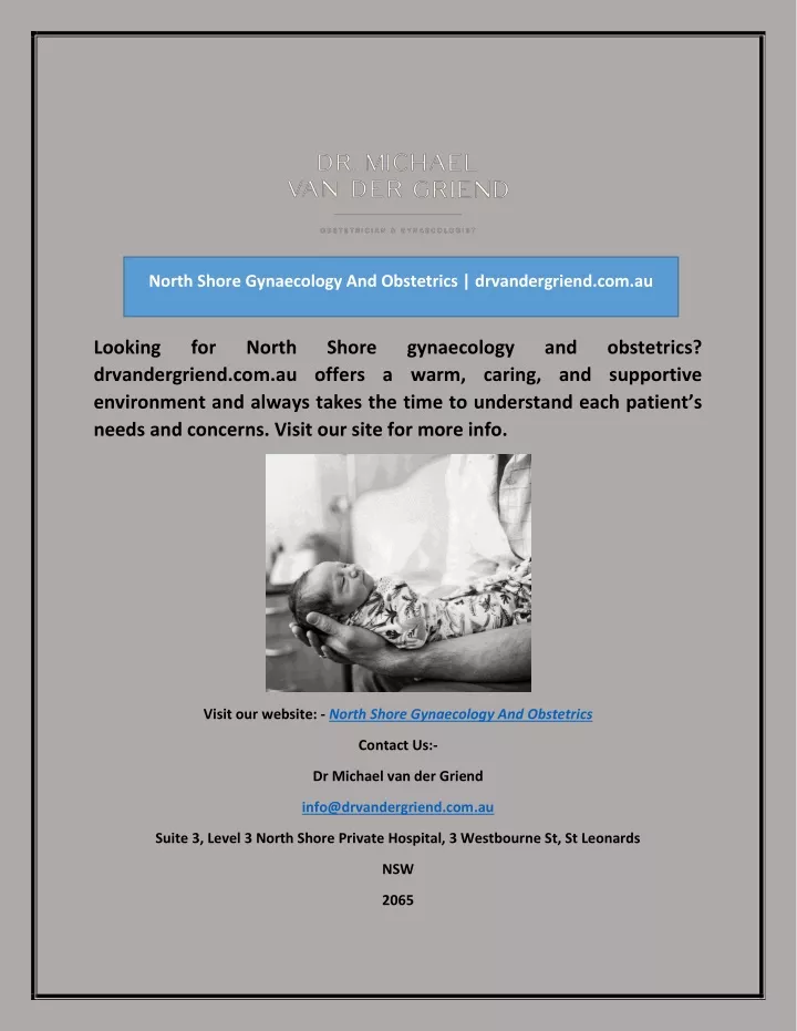 north shore gynaecology and obstetrics