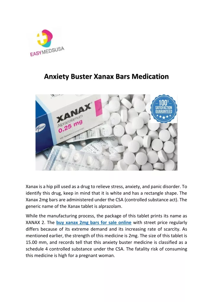 anxiety buster xanax bars medication