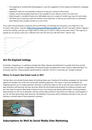 Producing Leads In Your Initial Year Of Realty - Properties