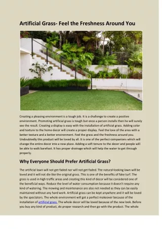 artificial grass feel the freshness around you