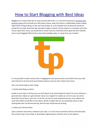 How to Start Blogging with Best Ideas