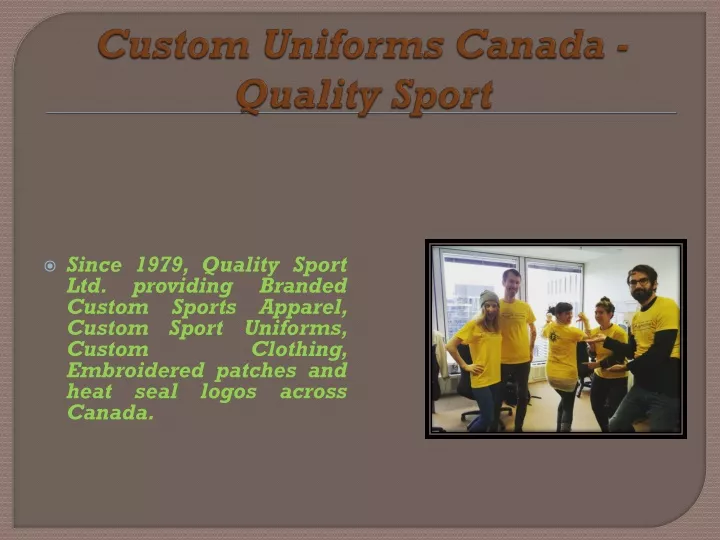 custom uniforms canada quality sport