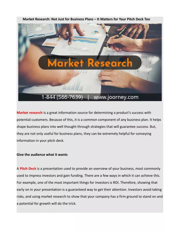 market research not just for business plans