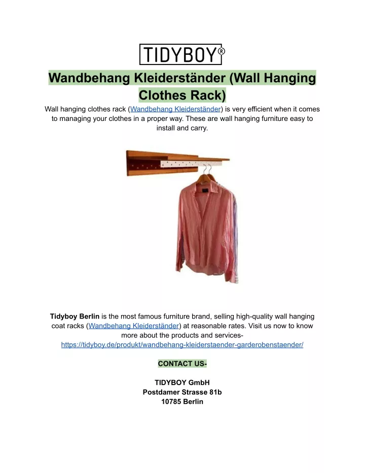 wandbehang kleiderst nder wall hanging clothes