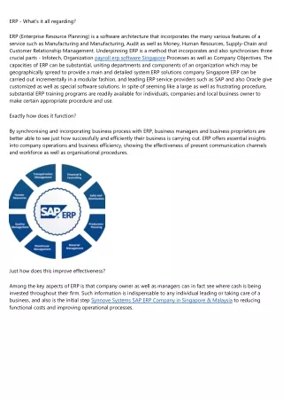erp what s it all regarding