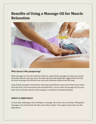 Benefits of Using a Massage Oil for Muscle Relaxation-converted