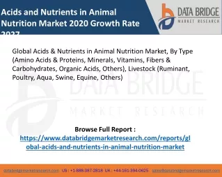 acids and nutrients in animal nutrition market