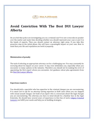 Avoid Conviction With The Best DUI Lawyer Alberta