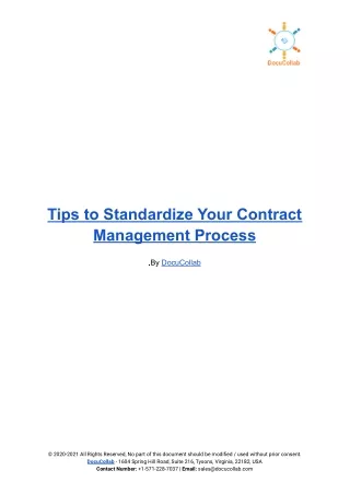 tips to standardize your contract management