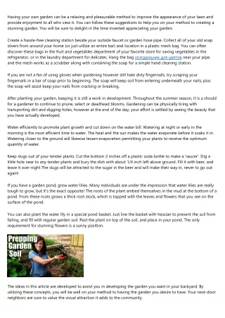Follow This Details To Get You Garden Growing
