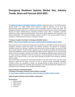 emergency shutdown systems market size industry