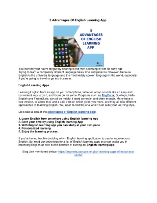 5 advantages of english learning app