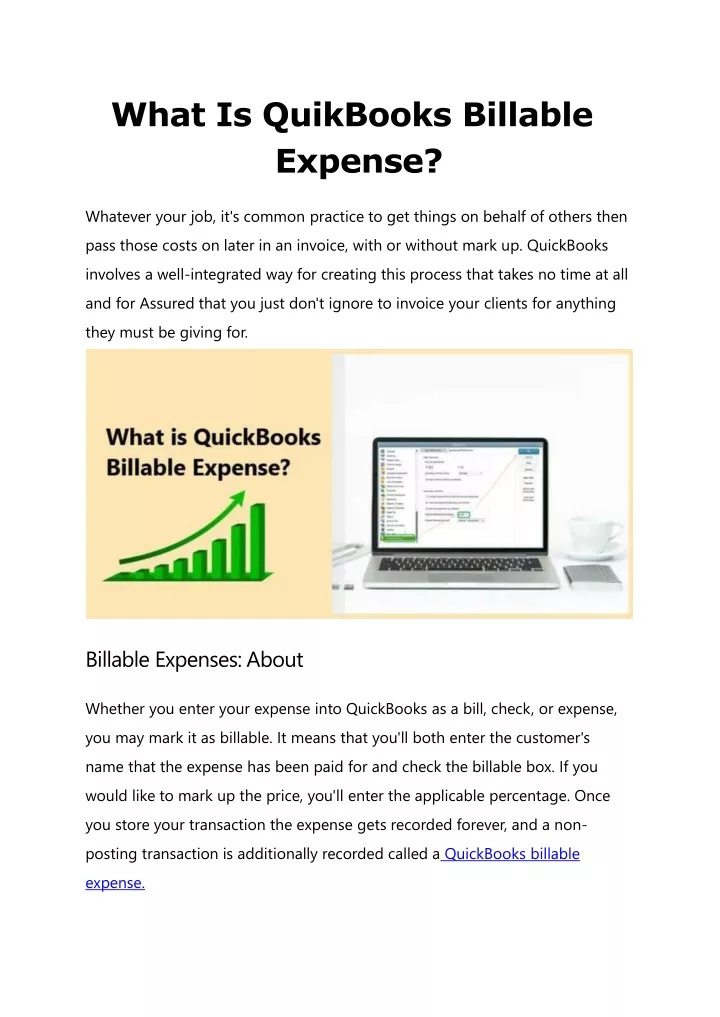 what is quikbooks billable expense whatever your