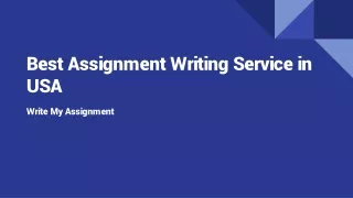 Best Assignment Writing Service in USA