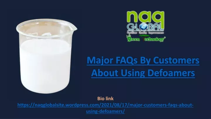 major faqs by customers about using defoamers