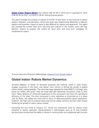 Global Indoor Robots Market
