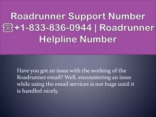 roadrunner support number 1 833 836 0944 roadrunner helpline number
