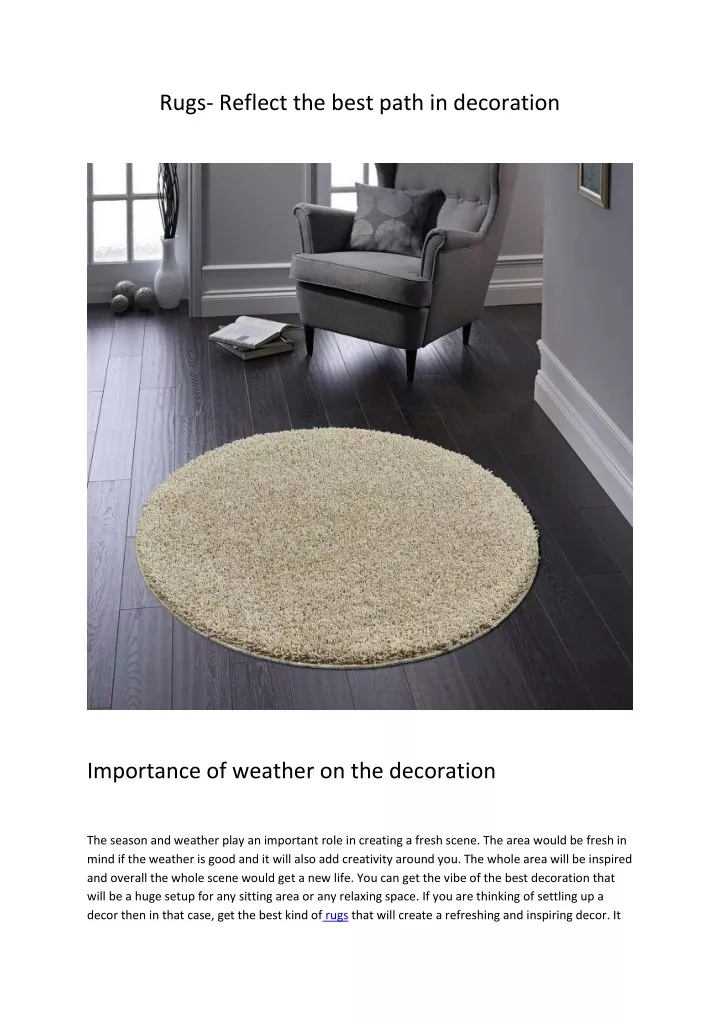 rugs reflect the best path in decoration