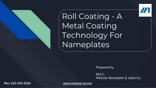 Roll Coating - A Metal Coating Technology For Nameplates | Melrose
