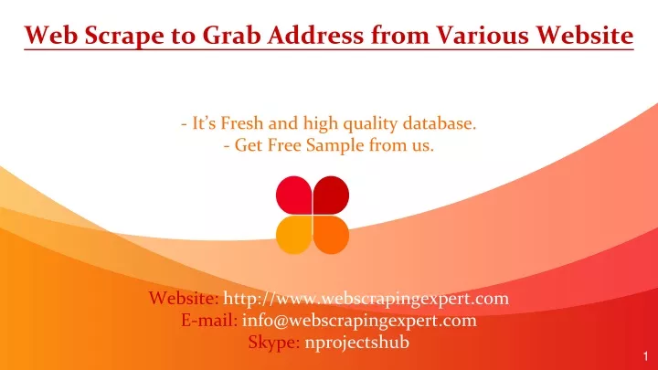 web scrape to grab address from various website