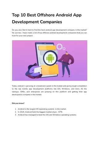 top 10 best offshore android app development