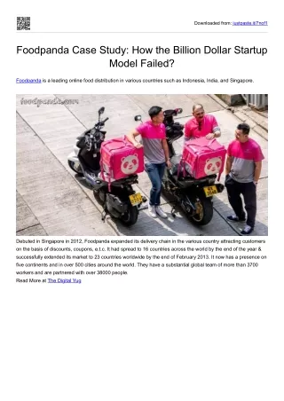 Foodpanda Case Study: How the Billion Dollar Startup Model Failed?