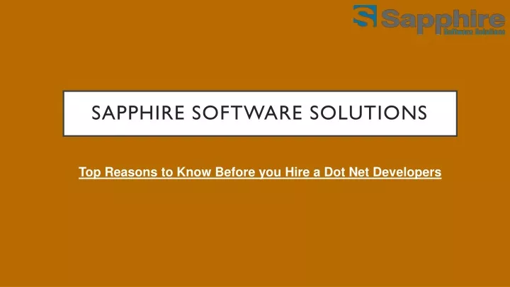 sapphire software solutions