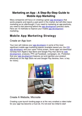 marketing an app a step by step guide to mobile