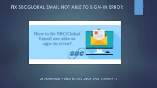 SBCGlobal Email not Able to Sign-in Error