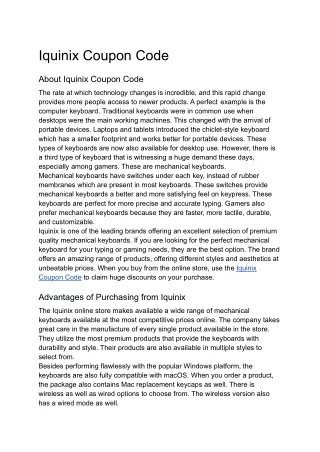 iquinix coupon code