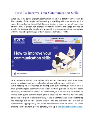 How To Improve Your Communication Skills