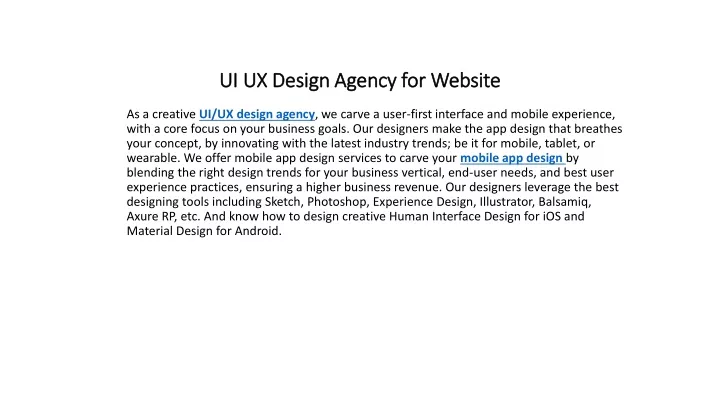 ui ux design agency for website