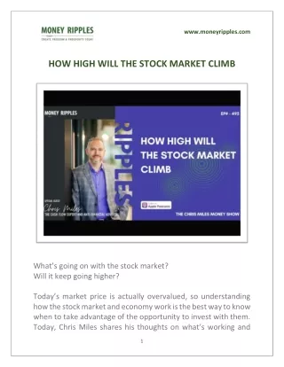 HOW HIGH WILL THE STOCK MARKET CLIMB