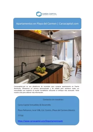 Apartamentos en Playa del Carmen | Carzacapital.com