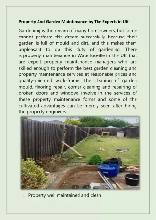 property and garden maintenance by the experts