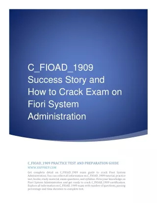 C_FIOAD_1909 Success Story and How to Crack Exam on Fiori System Administration