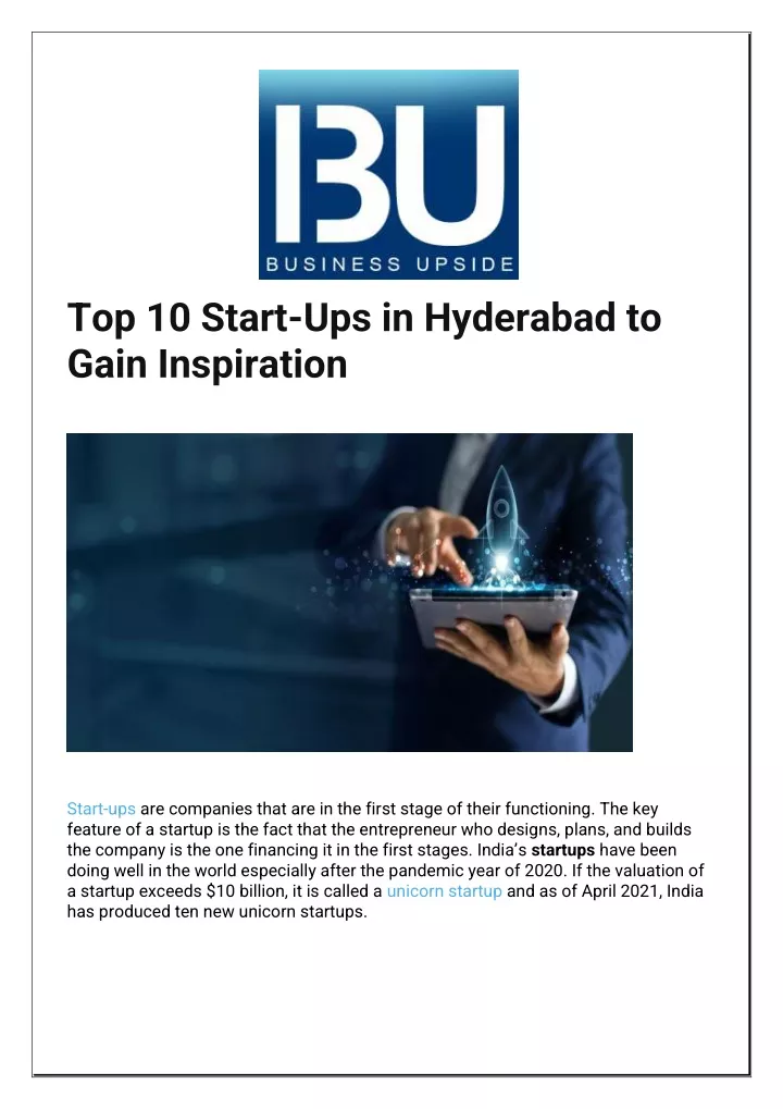 top 10 start ups in hyderabad to gain inspiration