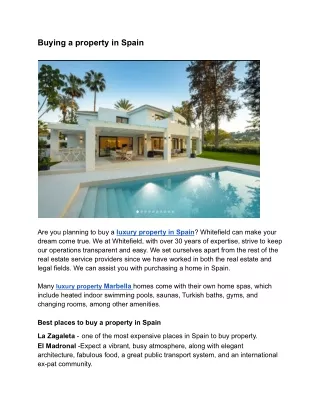 Buying a property in Spain-Luxury homes Spain