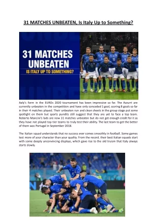 Italy Unbeaten Run