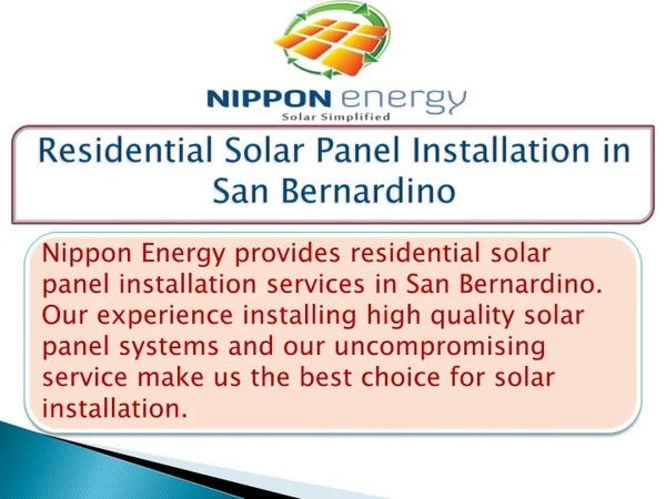 PPT - Residential Solar Panel Installation in San Bernardino PowerPoint ...