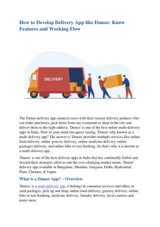 how to develop delivery app like dunzo know