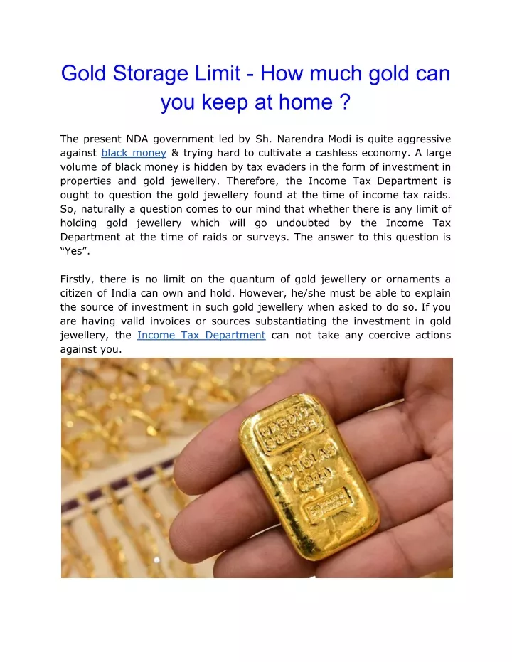 gold storage limit how much gold can you keep