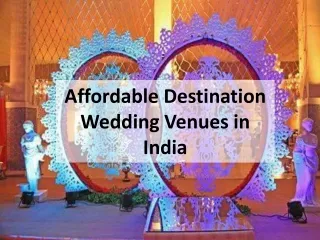 Affordable Destination Wedding Venues in India