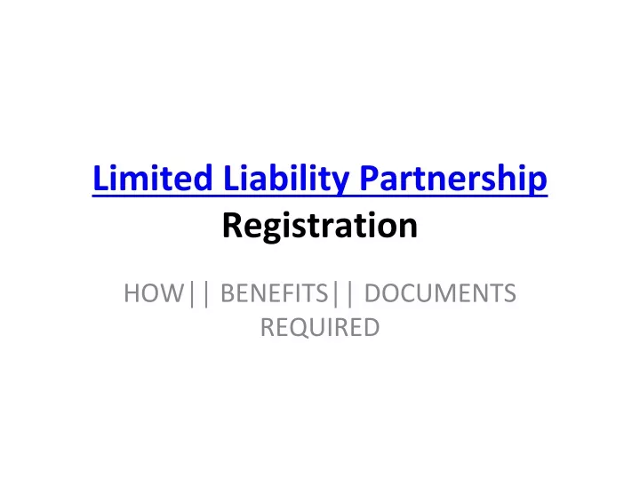 limited liability partnership registration
