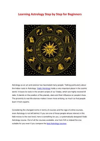 Learning Astrology Step by Step for Beginners