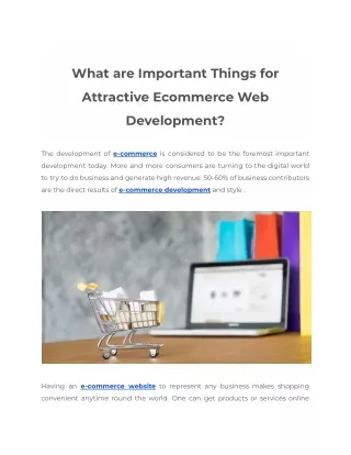 What are Important Things for Attractive Ecommerce Web Development