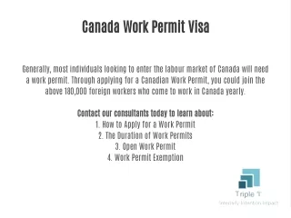 Canada Work Permit Visa