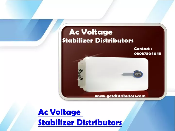 ac voltage stabilizer distributors